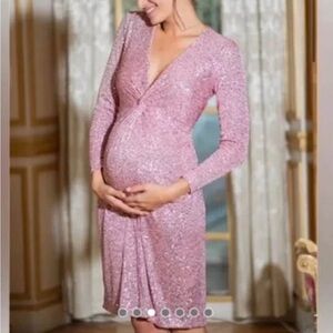 Seraphine Sparkling Pink Long Sleeve Dress
